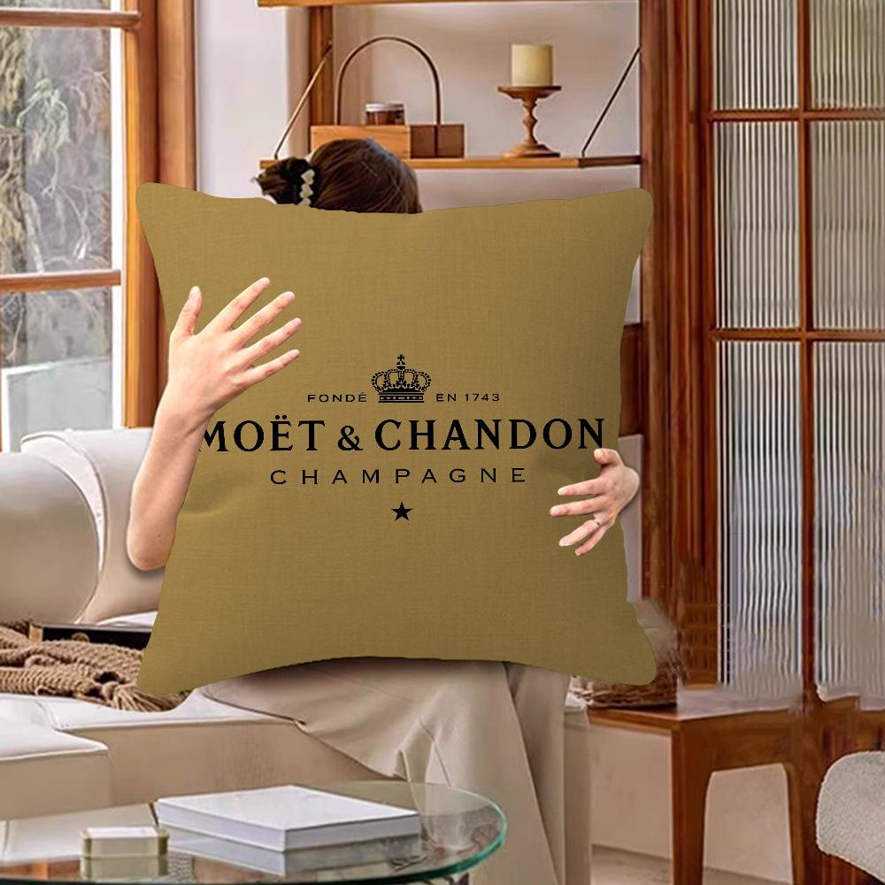 Marke M-Moet C-Chandon Luxus Kissenbezug Cartoon Geschenk Kissenbezug Schlafzimmer Zuhause Sofa Stuhl Sitz Dekor Kissenbezug