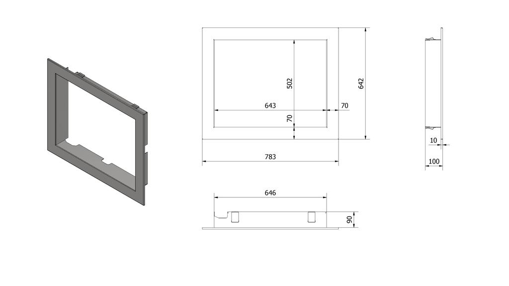 Frame for LUCY 12 Fireplace Stove Frame Width 70 Mm
