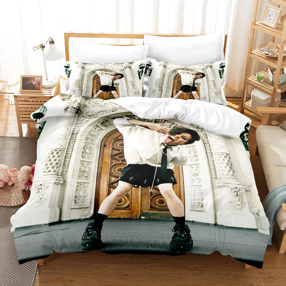 Tx2 Printed Duvet Cover + 2 Pillowcases Polyester Soft Bedding Set Rock Music Fan Home Decor, Bedroom Dorm Quilt Cover No Filler