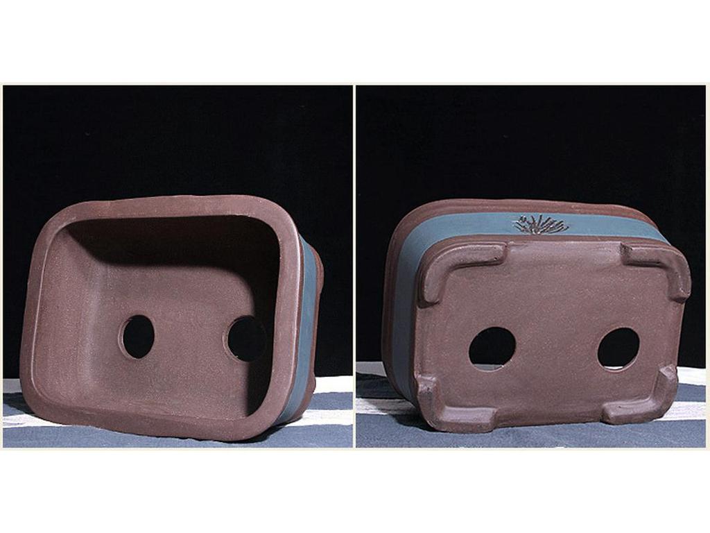 Extra-Large Breathable Purple Clay Square Bonsai Pot for Succulents and Green Plants