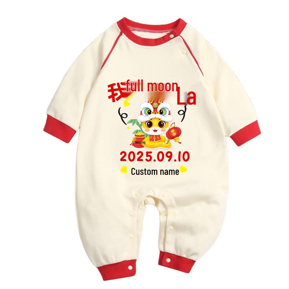 Newborn Baby Celebration Long Sleeve Cotton Romper for Spring/Autumn Photo Shoots