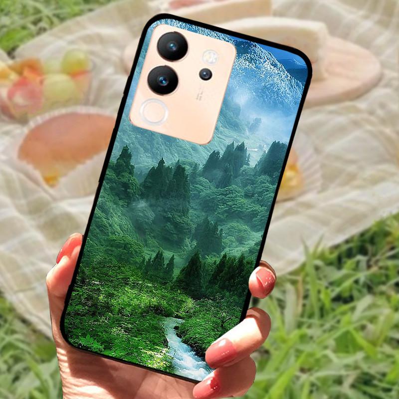 For Vivo V30 Lite Case Cover Silicone Soft Marble Black Bumper Funda Coque for vivo V2314 V30 Lite 5G Full Protective V30Lite