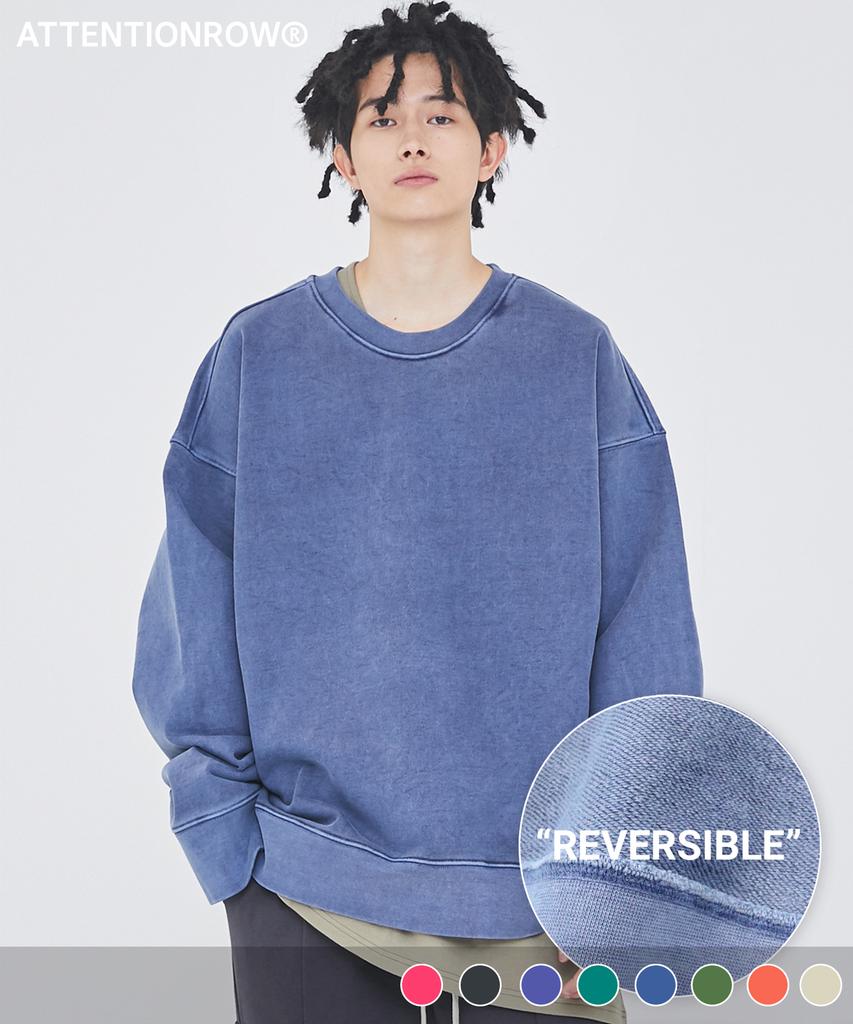 ATTENTIONROW Loco Pigment Reversible Heavy Sweatshirt (9 Colors) (Type A)