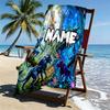 Custom Name Personalized Avatar Print Beach Towel, for Trip Camping Beach Party Home Decor, Birthday Gift for Family & Friends