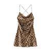 2024 Summer New French Pure Desire Sexy Animal Pattern Print Silk Satin Leopard Print Dress 3550026 051