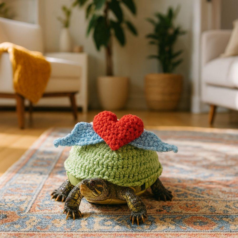 Warm Turtle Knitted Sweater Love Heart Turtle Costume Cute Pet Tortoise Clothes  Winter Season