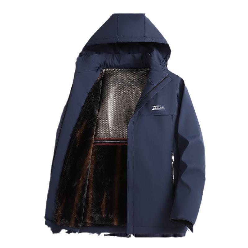 Autumn and winter new graphene cotton jacket men's winter cotton jacket dad suit fleece outdoor jacket thickened men's trend cotton clothes