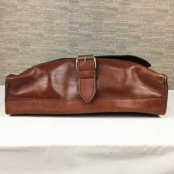 Handmade All Leather Shoulder Bag Brown(USED)