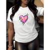 Women's "Shining Heart" Printed Short-sleeved T-shirt, for Unique and Fashionable Outfits. Made of Soft and Fiber with Moderate Elasticity,