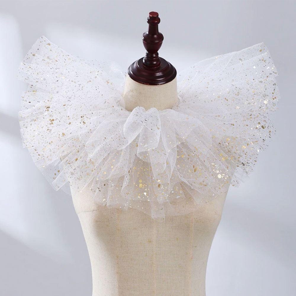 Fashion Victorian Fake Collar Ruffled Lace Classic Jabot Collar Detachable Vintage Neck Collar Party Clothes Accessories