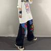 Y2k Graffiti Cartoon Women Hip Hop Straight Pants Streetwear Fashion Spring Autumn New Letter Loose Casual Wide Leg Trousers