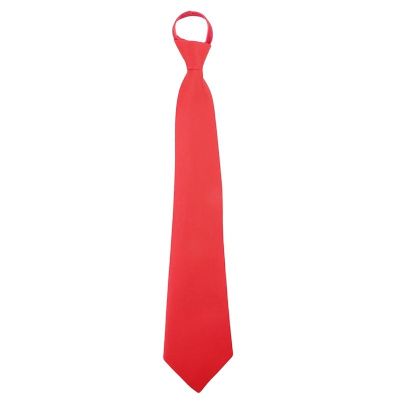 Pre-tied Zipper Tie Neck Mens Skinny 5cm Zipper Neckties Red Black Blue Solid Color Slim Narrow Entertainment Party