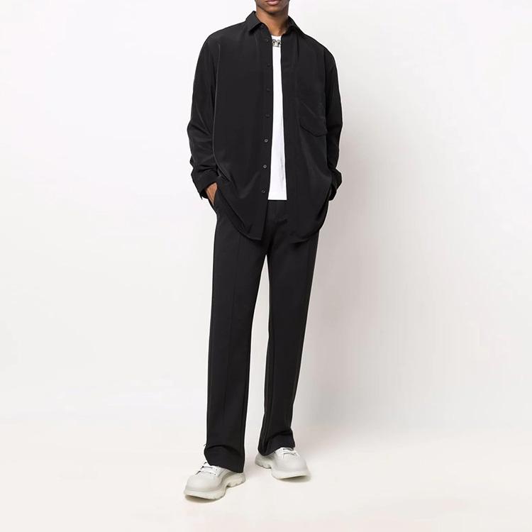 Y-3 Solid Color Elastic Waist Straight Leg Casual Pants Men Bottoms Black HG8607