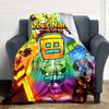 1pc Geometry Dash Blanket with Custom Name, Gift, for Men and Women, Soft Blanket, Good for Sofa Bed Couch Travel, Lightweight Flannel Blanket