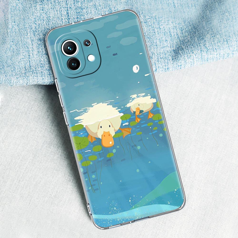 Phone Case For Xiaomi Mi 15 14 13 12 11 Lite 15T 13T 12T Pro Poco X7 X6 X5 Pro 5G X3 NFC F7 F6 F5 Clear Cover Funny Duck