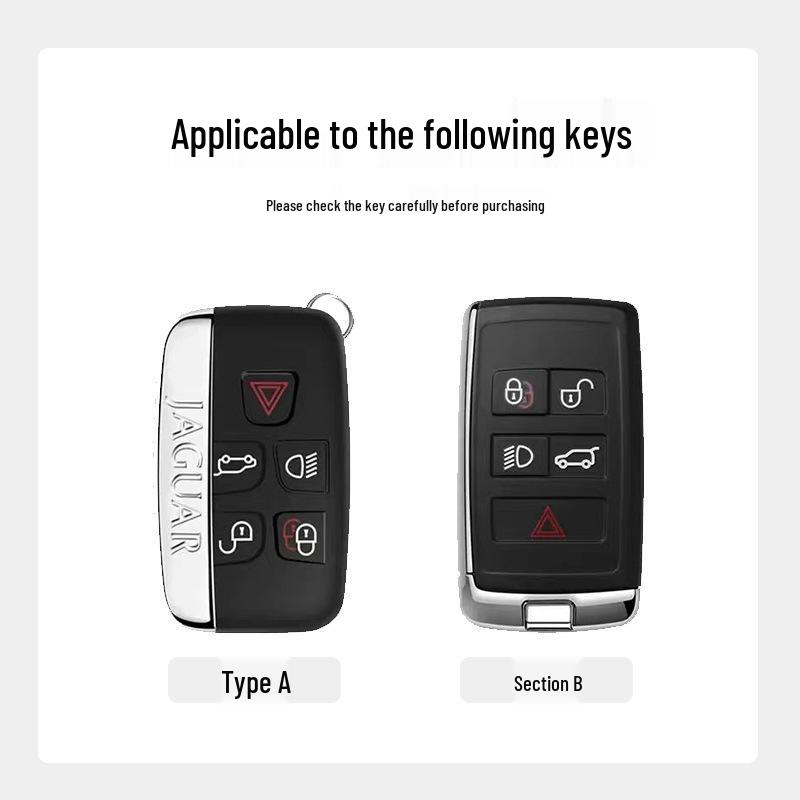 Jaguar XFL/XEL/F-Pace/XJL/F-Type/E-Pace High-End Leather Metal Key Case for Men & Women