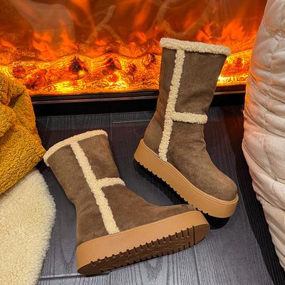 Schneestiefel 22 Winter neu kleine verdickte Muffin-Sohle Samt dicke Sohle warme Baumwollschuhe