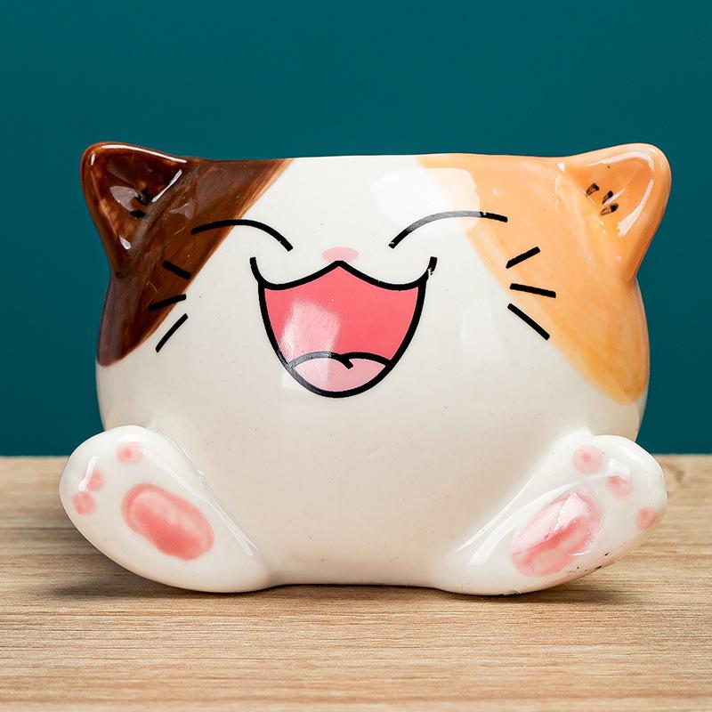 

Nordic Simplicity Керамічний квітковий горщик з мультяшним котом Прикраса для дому Міні-кашпо для бонсай Орнамент для сукулентних квіткових горщиків 1 шт.