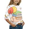 Kids' Casual Round Neck Printed 3/4 Sleeve Top, Back to School