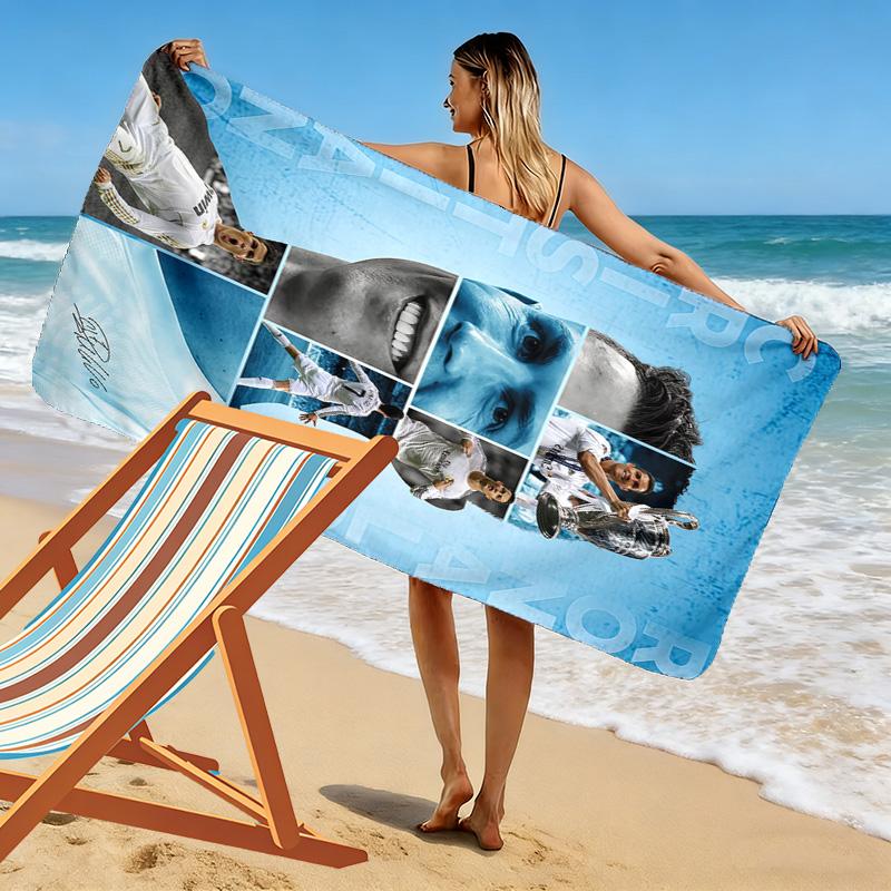 Cristiano Ronaldo Print Strandtuch, Großes Weiches Schnelltrocknendes Handtuch für Strand Camping Schwimmen