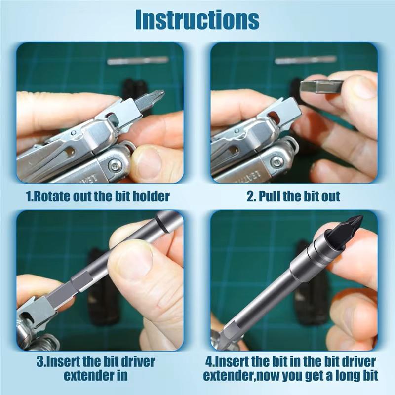 Drill Bit Extension Rod Magnetic Screwdriver Bit Holder 1/4 Hex Driver Socket Adapter Power Tools For Leatherman Surge Wave Plus