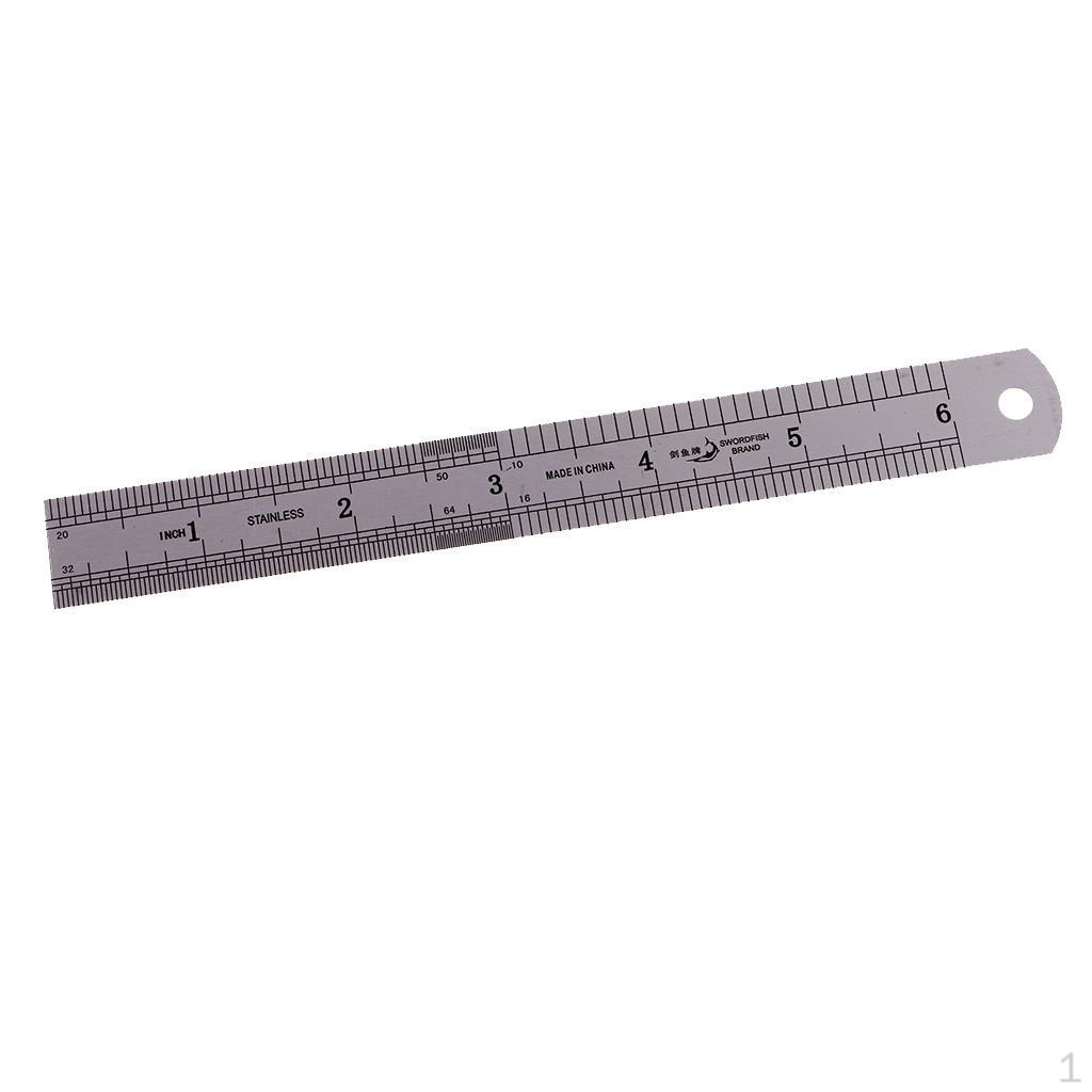 Side Stainless Steel Straight Ruler English/Metric