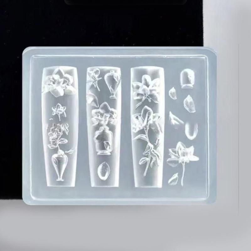 Nail Art Moulds Silicone 3D Template Nail Designing Tool Delicate Shape Silicone Handmade Molds for Manicure Creation
