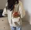 Women Hen Shaped Shoulder Bag Plush Fluffy Cartoon Crossbody Bag with Adjustable Strap for Travel Party Creative Handbag Purse