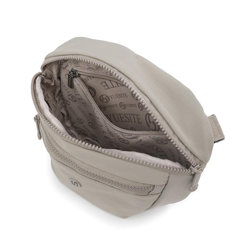 Flerlagers messengerväska i canvas för kvinnor, lättviktig nylon, vattentät fritidsväska, mångsidig textur, pendlaraxelväska för kvinnor