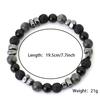Natural Hematite Stone Beaded Bracelet Men Handmade Unfading Strand Braclet Jewelry Office Leisure Homme Accessories