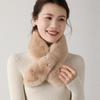 Double-Sided Rex Rabbit Fur Scarf & Neck Warmer - Women's Winter Thick, Versatile, Plush Snood
