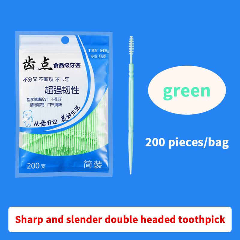 100/200 Stück Einweg-Familien-Doppelkopf Hochwertige Personalisierte Kreative Fruchtspieße Tragbare Ultrafeine Zahnstocher