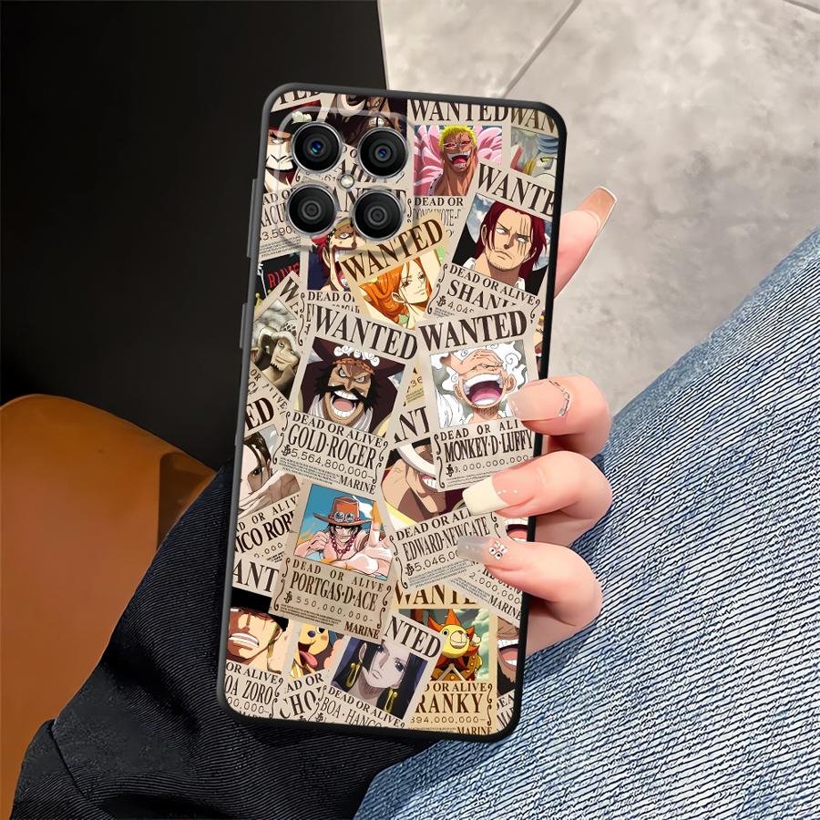 Ones Pieces Luffys Anime Black Soft Phone Cover Case for Honor X8 200 400 Lite X7 70 X6 8X 90 X5b Magic5Lite X9a