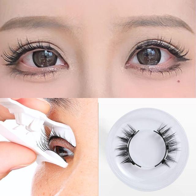 Miumi - Natural Crisscross Magnetic False Eyelashes / Applicator / Set