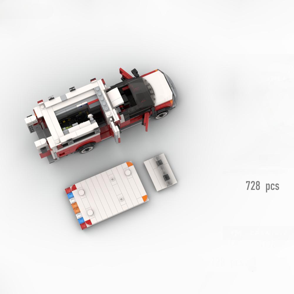 Paladeer 728 de bucăți autocolante creative de ambulanță din New York, blocuri de construcție asamblate, model educațional, jucărie, cadou de vacanță