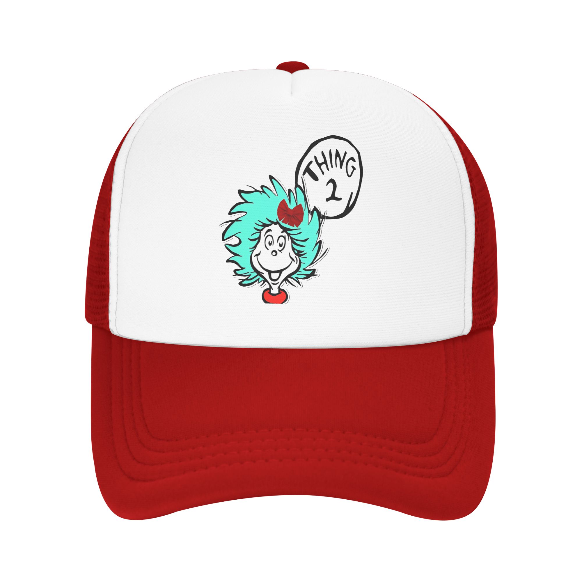 Dr Seuss Thing Thing Buddies reading day Foam Trucker Hats Unisex Summer Breathable Mesh Baseball Cap Vintage Sun Cap One Size