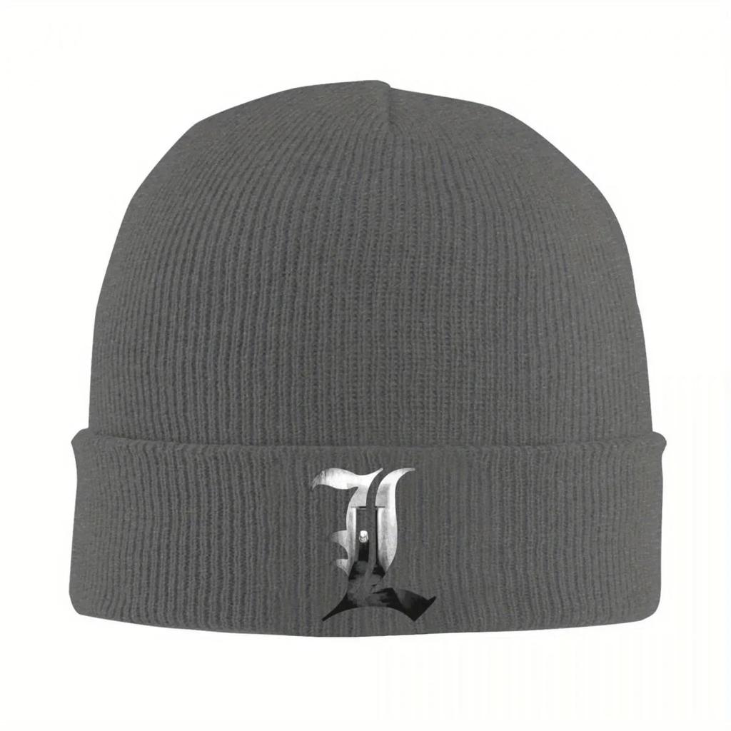 Death Note L Knitted Hats Outdoor Decorate Anime Unisex Headwear Caps