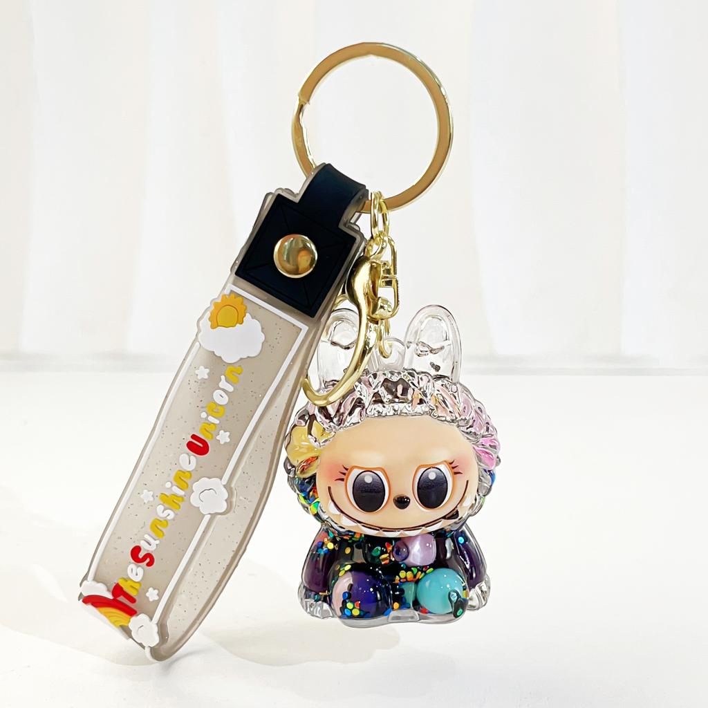 Acrylic Quicksand Oil Mini Keychain Bag Small Pendant Key Chain
