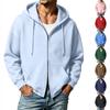 Herren Kapuzenpullover mit doppeltem Reißverschluss Lässiger Sport Kapuzenpullover