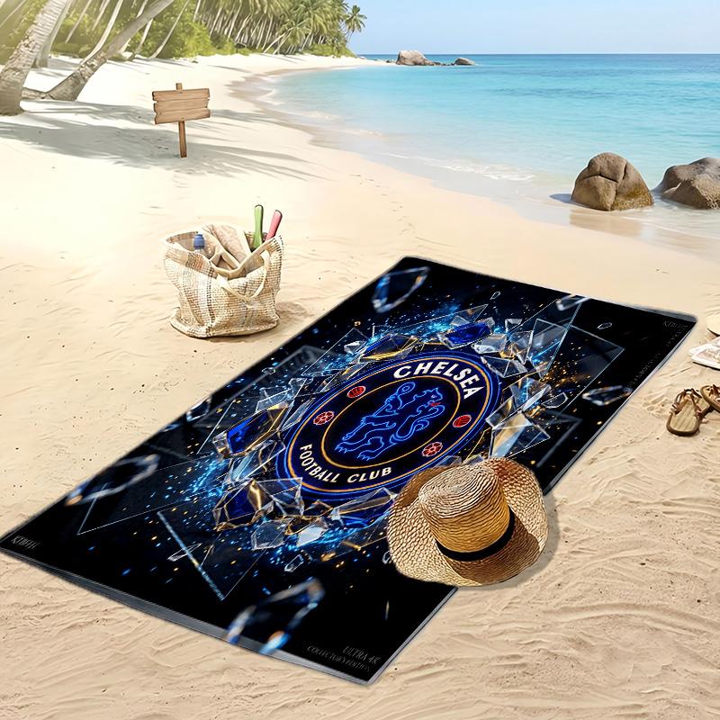 Chelsea FC Printed Beach Towel Quick Dry Soft TowelPortable Large Rectangular Beach Blanket for Travel Swimming Pool
