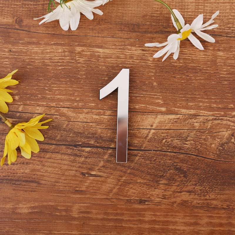 Home Decoration Acrylic Cross-Border Hot Wall Stickers Letters Creative Arabic Numerals Decorative Mirror Word Eva