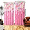 Set Of 2 Pink Dessert Printed Curtains Suitable Home Decoration Bedrooms Living Rooms Curtain Polyester Ideal For Great Room
