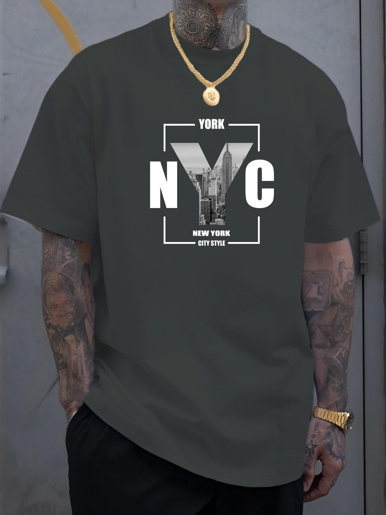 New Fashionable New York Style Letter Print Casual Comfortable Sports T-Shirt S