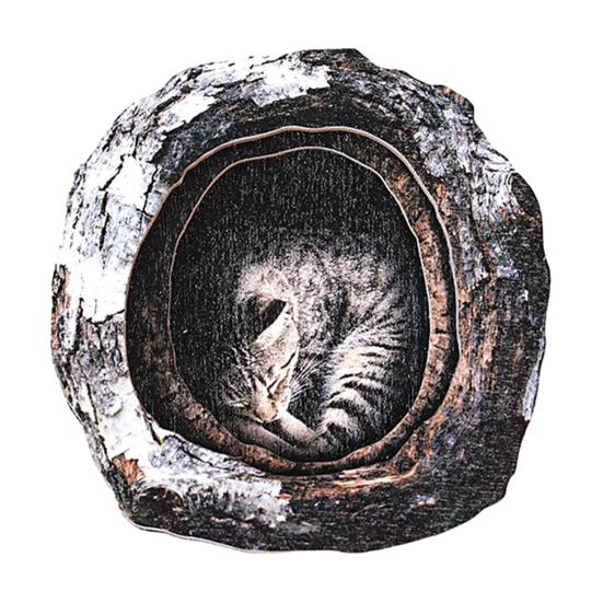 Tree Hole Animal Refrigerator Magnet Wooden Animal Fridge Magnet Home Office Kitchen Cabinet Locker Whiteboard Decoration