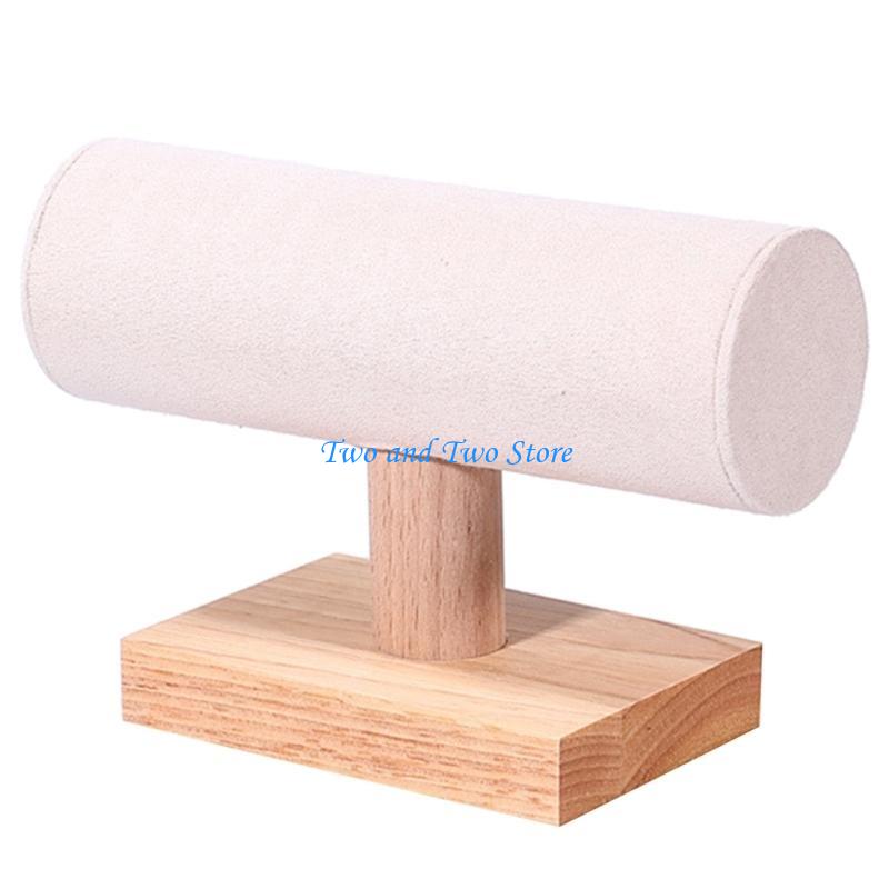 HX6F Wooden Display Stand Jewelry Storage Shelf Bracelet Bangles Wristchain
