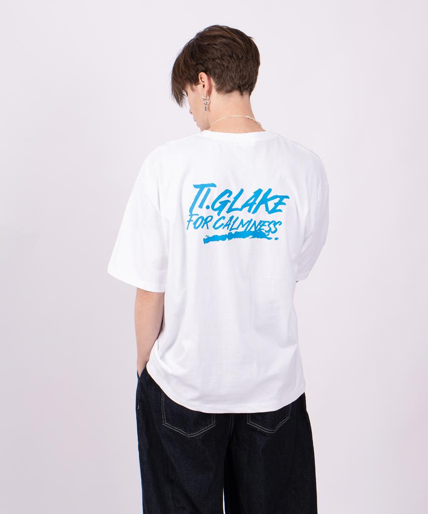 Tee Glake Lettering Oversized Short Sleeve T-Shirt White