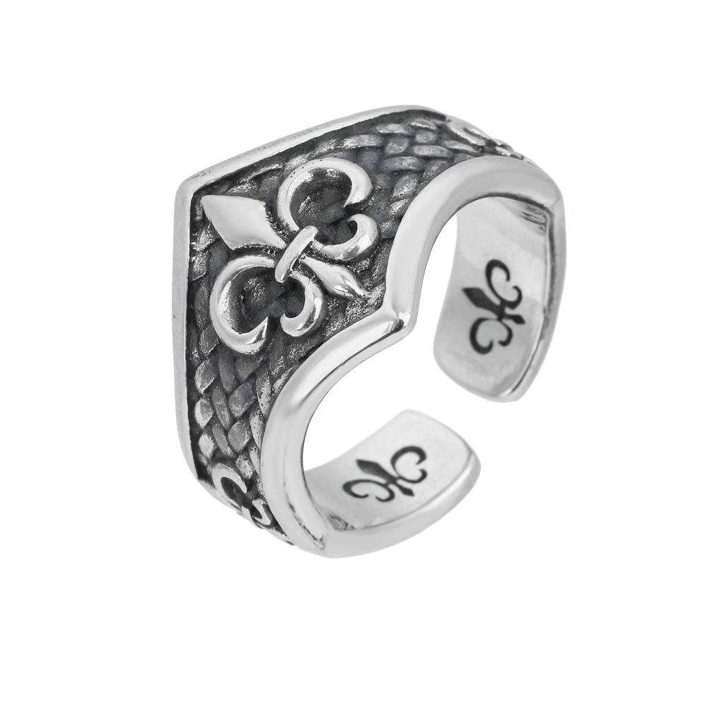 Yin Taifei Thai Silver Retro Cross Distressed Craft Hip Hop Ring