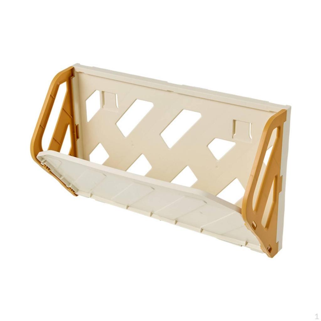 Foldable Wall Shoe Rack EasyMount WallAttached Holder MultiFunctional Cream White