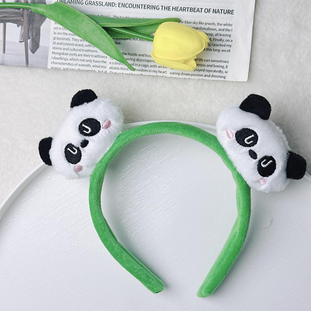 Adorable 2026 Panda Hair Accessory: Cute Round Headband & Funny Clip for Girly Wash Face Routine