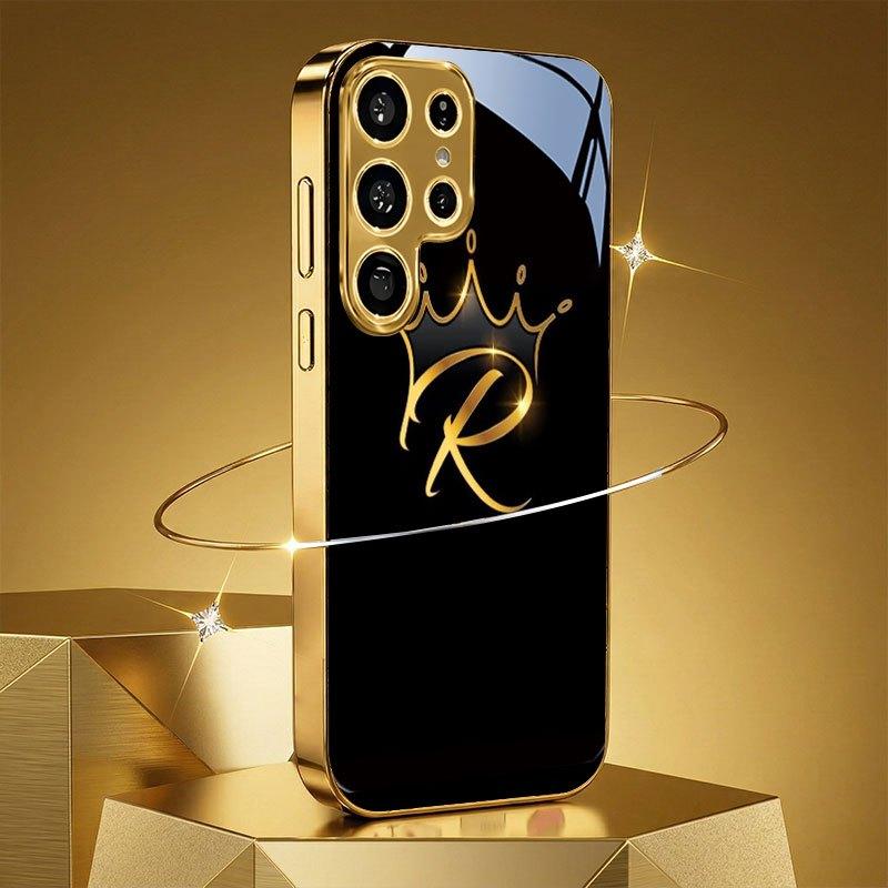 

Гальванизированный Стеклянный ТПУ Жесткий Чехол для Samsung Galaxy S26 S25 S24 S23 S22 S21 FE Ultra Plus Премиум Стильный Издание Золотая Корона For Galaxy S26